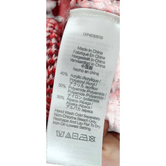 Madewell Fenimore Red Plaid Pullover Sweater Alpaca Wool Blend size medium - Picture 9 of 9